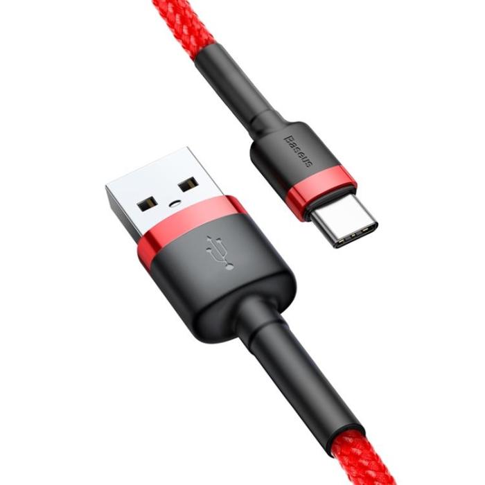 BASEUS - Baseus Cafule USB-C till USB-A kabel 3A 0.5M - Röd