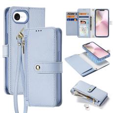 Dux Ducis - DUX DUCIS Lawa Series iPhone 16e Pl&aring;nboksfodral - &Auml;kta l&auml;der - Ljusbl&aring;
