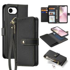 Dux Ducis - DUX DUCIS Lawa Series iPhone 16e Pl&aring;nboksfodral &Auml;kta l&auml;der - Svart