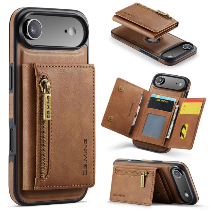 DG.MING - DG.MING M5 Series iPhone Air Plånboksfodral Konstläder Magnetiskt Brun