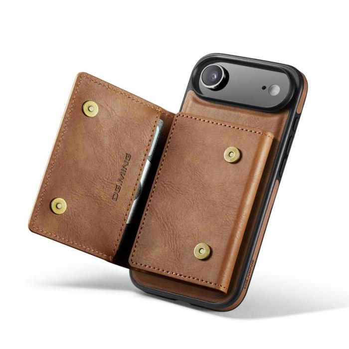 DG.MING - DG.MING M5 Series iPhone Air Plånboksfodral Konstläder Magnetiskt Brun