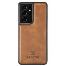 DG.MING - DG.MING Samsung Galaxy S21 Ultra Fodral Konstl&auml;der PC+TPU Brun