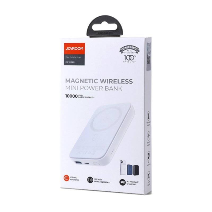 Joyroom - Joyroom MagSafe Powerbank 10000mAh 20W Qi Trådlös Laddare 15W - Vit