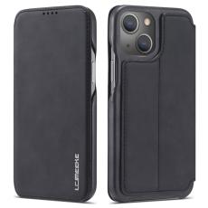 LC.imeeke - LC.IMEEKE iPhone 14 Fodral KonstL&auml;der St&auml;ll - Svart