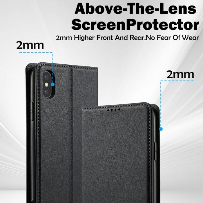 LC.imeeke - LC.IMEEKE L1 Series iPhone XS/X Plånboksfodral Konstläder - Svart