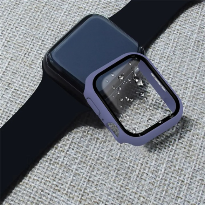 OEM - 2-i-1 Skal med Hädat glas Apple Watch 7/8 (45mm) - Lila