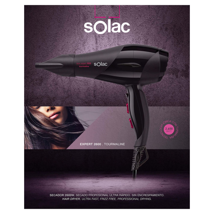 SOLAC - SOLAC Hårfön Expert 2600 Turmalin