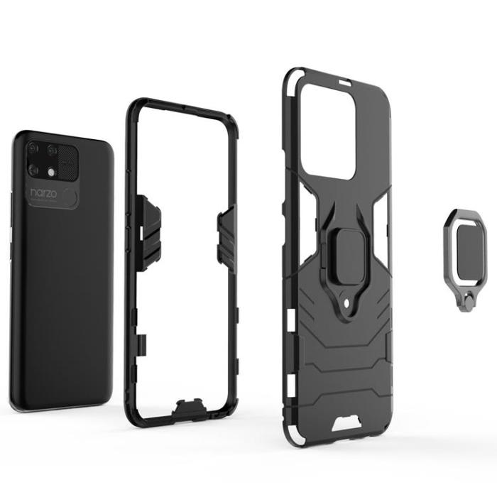 OEM - Realme Narzo 50A Skal Ring Armor - Svart