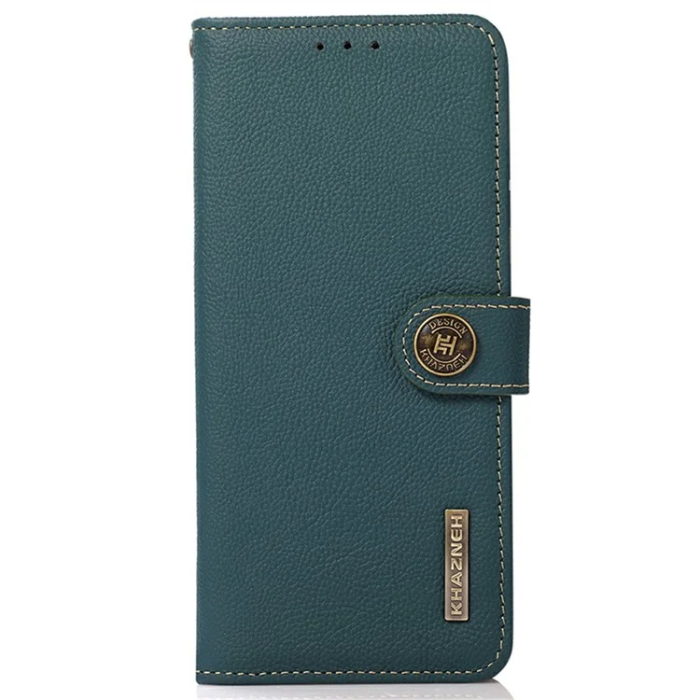 KHAZNEH - Khazneh Sony Xperia 1 VII Plånboksfodral Genuine Cow Läder - Grön