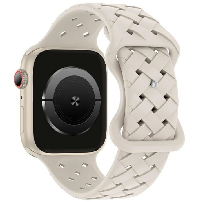Beline - Beline Apple Watch (42/44/45/49mm) Armband Silikon Woven - Starlight