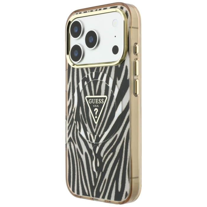 Guess - Guess Mobilskal För iPhone 18 Pro/17 Pro Magsafe IML Zebra Glitter