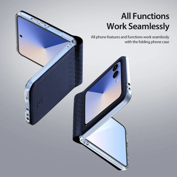 Dux Ducis - Dux Ducis Galaxy Z Flip 7 Mobilskal Läder Bril - Blå