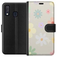 iSecrets - Plånboksfodral till Samsung Galaxy A40 med fejdande blommor