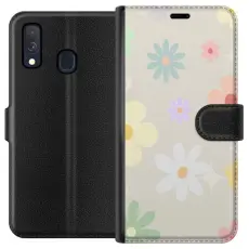 Gustaf - Pl&aring;nboksfodral till Samsung Galaxy A40 med fejdande blommor
