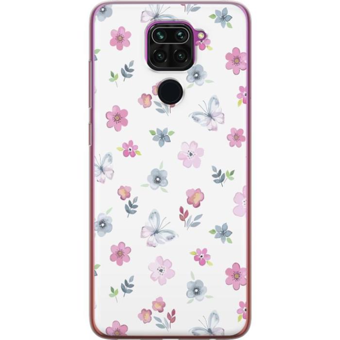 iSecrets - Mobilskal till Xiaomi Redmi Note 9 med Blommor och fjärillar