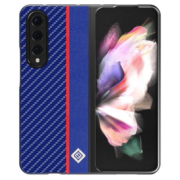 LC.imeeke - LC.IMEEKE Galaxy Z Fold 4 Skal Carbon Fiber - Blå