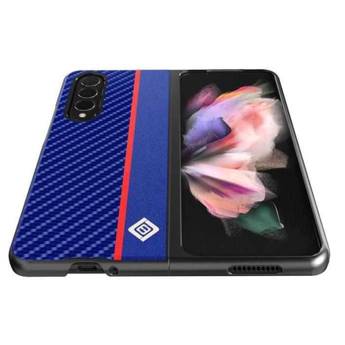 LC.imeeke - LC.IMEEKE Galaxy Z Fold 4 Skal Carbon Fiber - Blå