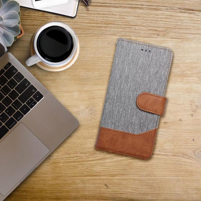 OEM - iPhone 16 Pro Plånboksfodral Jeans - Grå