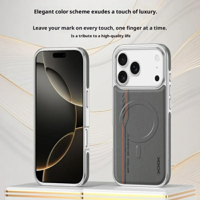 A-One Brand - iPhone 17 Pro Max Mobilskal Magsafe Diamond Texture - Grå