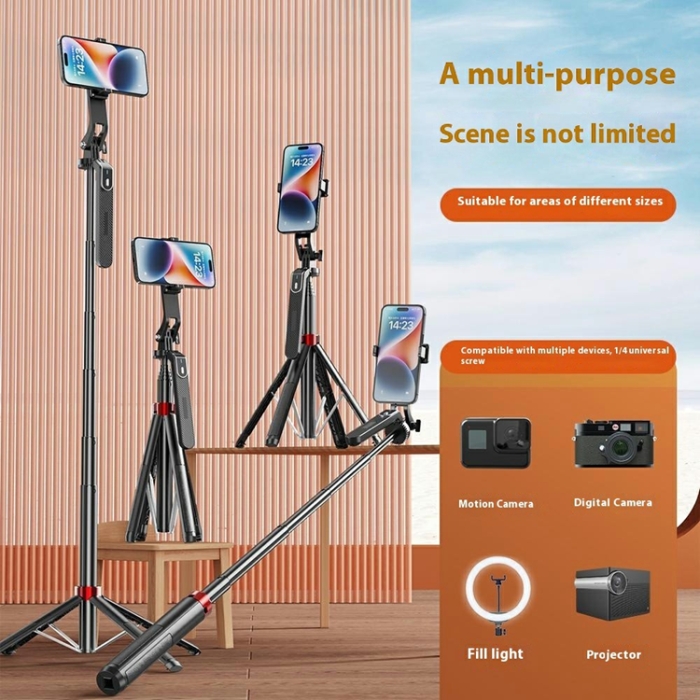 OEM - Bärbar Selfiestick Bluetooth med Enkel V1 Fill Light P185mini