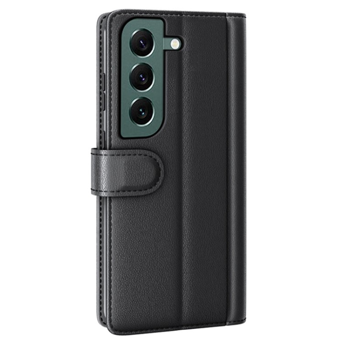 A-One Brand - Galaxy S23 Plus Plånboksfodral Äkta Läder - Svart