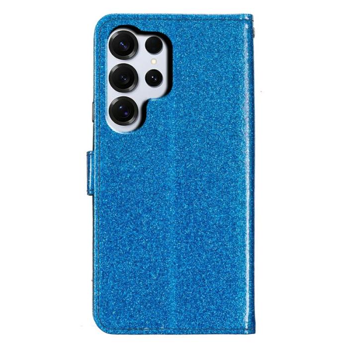 OEM - Samsung Galaxy S26 Ultra Plånboksfodral Glitter Anti-Scratch Konstläder - Blå