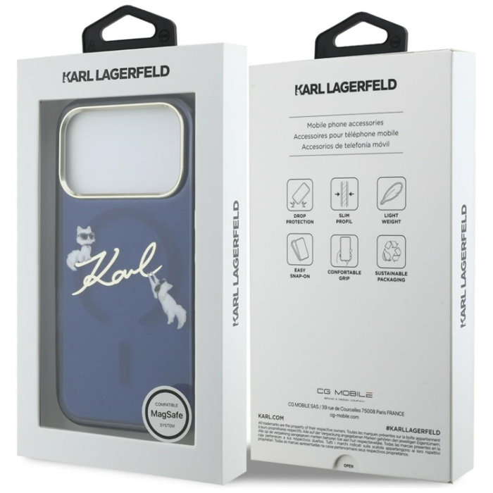 KARL LAGERFELD - Karl Lagerfeld iPhone 17 Pro Max Mobilskal Magsafe IML Choupettes Karl Script