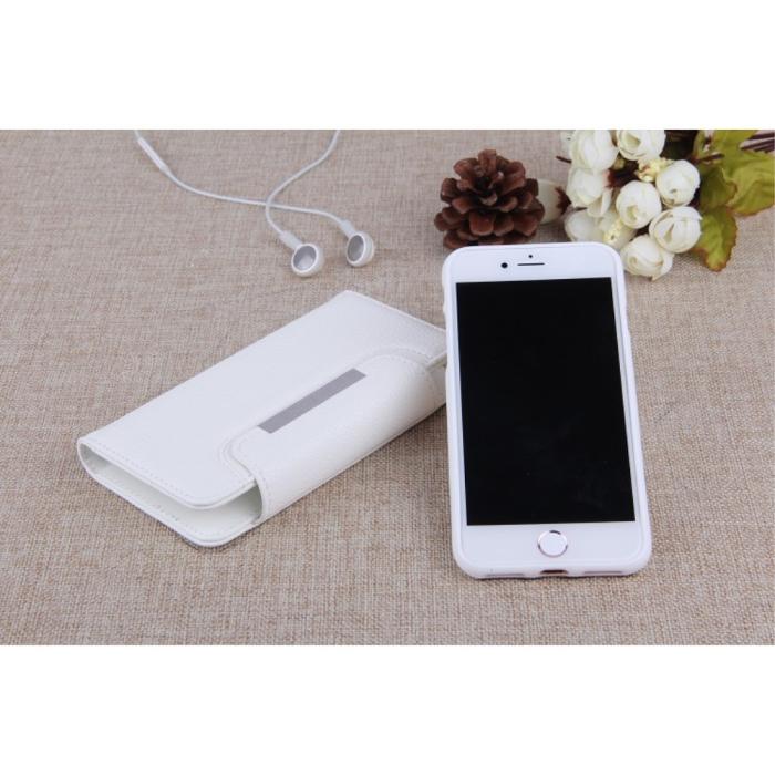 A-One Brand - Litchi Detachable Plånboksfodral till iPhone 7/8/SE 2020 - Vit