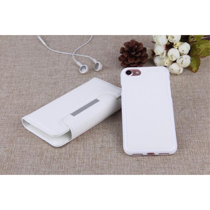 A-One Brand - Litchi Detachable Plånboksfodral till iPhone 7/8/SE 2020 - Vit