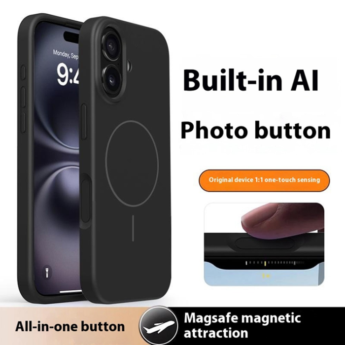 A-One Brand - iPhone 16 Mobilskal MagSafe Liquid Silikon Microfiber Lining - Svart