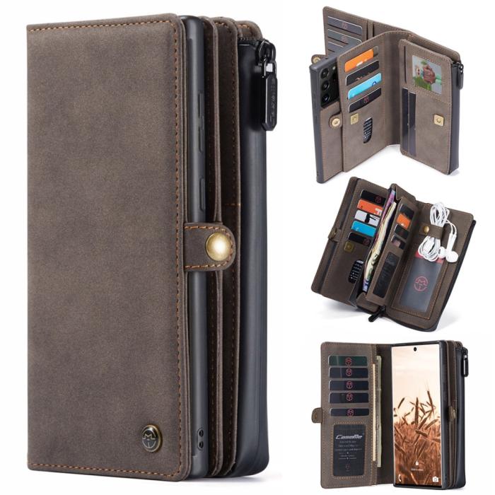 Caseme - CASEME 2-in-1 Plånboksfodral för Samsung Galaxy S20 Ultra - Brun