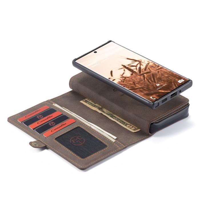 Caseme - CASEME 2-in-1 Plånboksfodral för Samsung Galaxy S20 Ultra - Brun