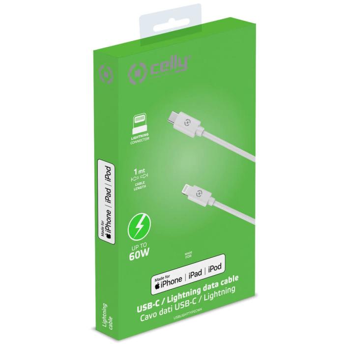 Celly - Celly USB-C - Lightning-kabel 60W 1m