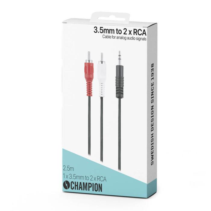 Champion - Champion 3 5mm - 2 RCA Hane-Hane 2.5m