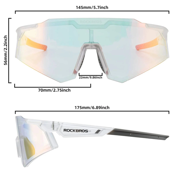 Rockbros - Rockbros photochromic Cykelglasögon UV400 - Vit