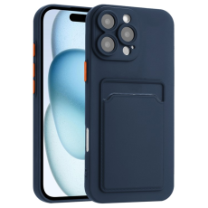 A-One Brand - iPhone 16 Pro Mobilskal Korthållare TPU - Mörkblå