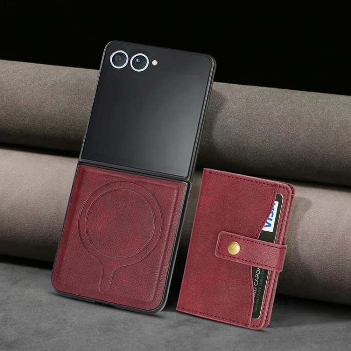 A-One Brand - Mobilskal till Galaxy Z Flip 7 MagSafe Detachable Korthållare Kickstand