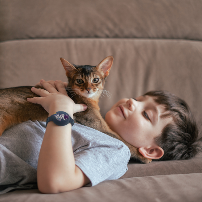 A-One Brand - AirTag Skal Armband i Silikon för Barn Astronaut - Marinblå