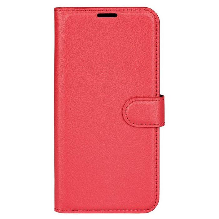OEM - Litchi Flip iPhone 14 Plus Plånboksfodral - Röd