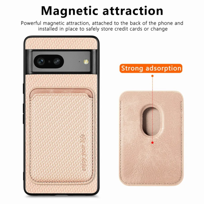 Taltech - Google Pixel 7A Mobilskal Korthållare Detachable - Ljusrosa