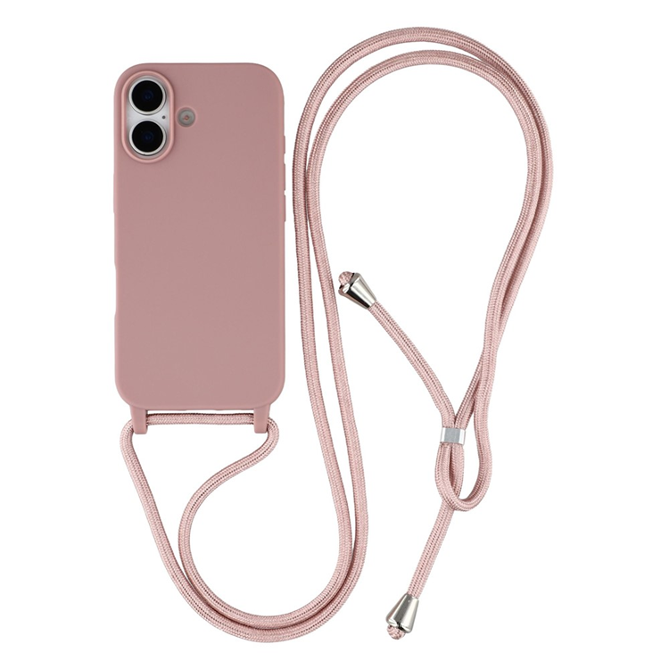 iPhone 17 Mobilskal TPU Shockproof med Lanyard - Djuprosa | 2353 | AlltMobil