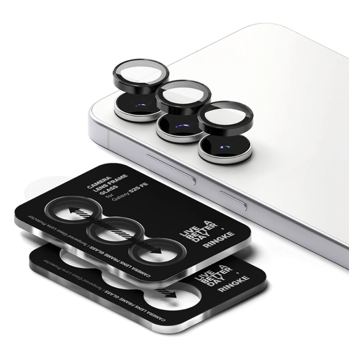 Ringke - [2-Pack] Ringke Galaxy S25 FE Härdat Glas Kameraskydd - Svart