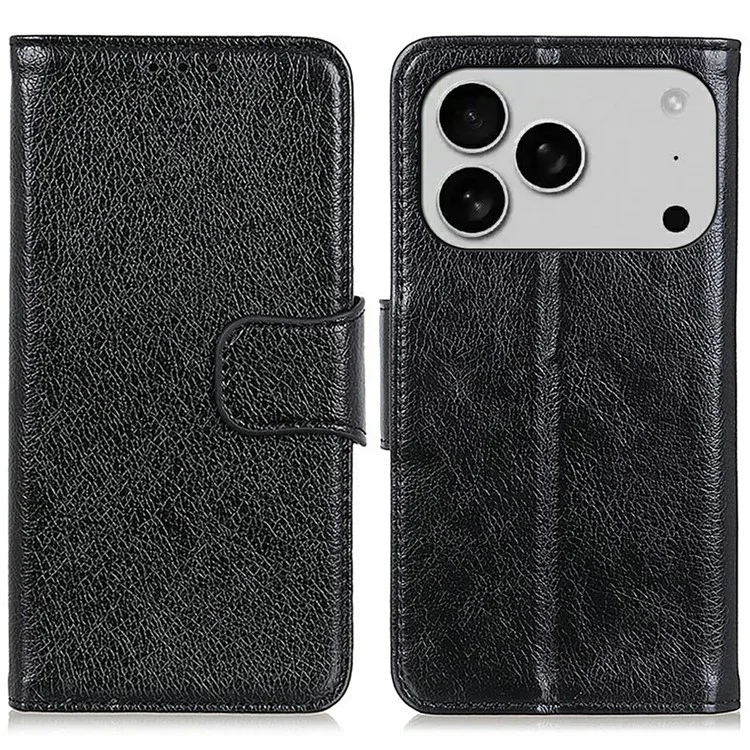 iPhone 17 Pro Max Plånboksfodral Nappa Texture - Svart | 2353 | AlltMobil