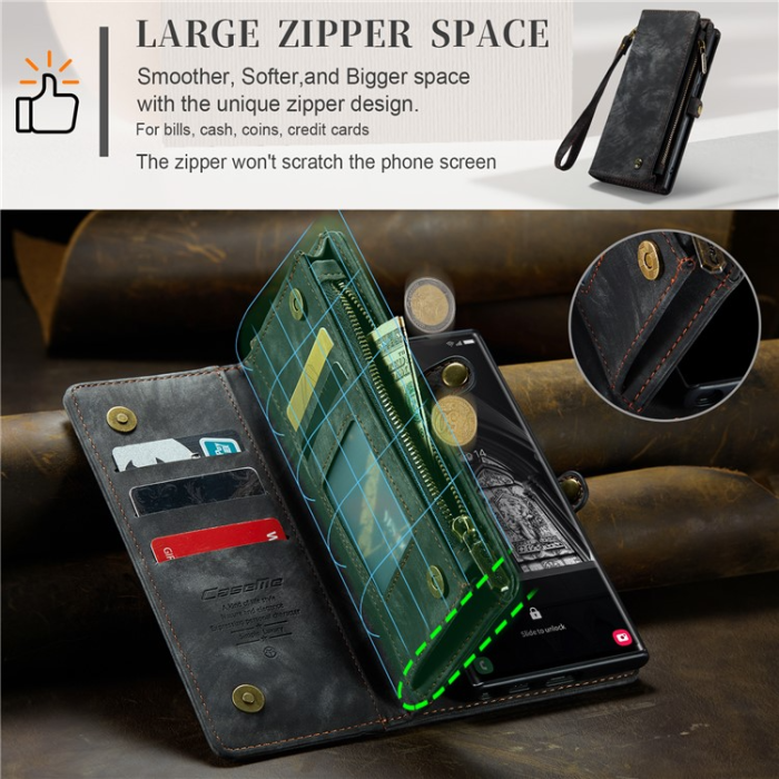 Caseme - Caseme Galaxy S23 Ultra Plånboksfodral Detachable - Svart