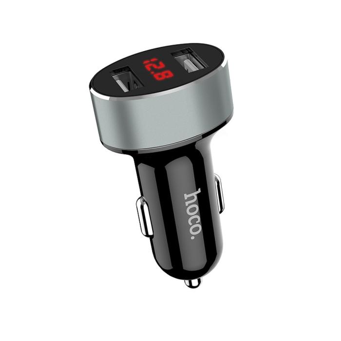 UTGATT1 - HOCO Billaddare double USB med LCD 2,1A Z26 Svart