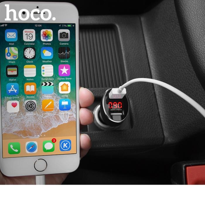 UTGATT1 - HOCO Billaddare double USB med LCD 2,1A Z26 Svart