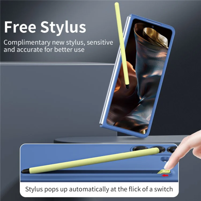 A-One Brand - Galaxy Z Fold7 Mobilskal med Härdad Glas Och Stylus - Himmelsblå