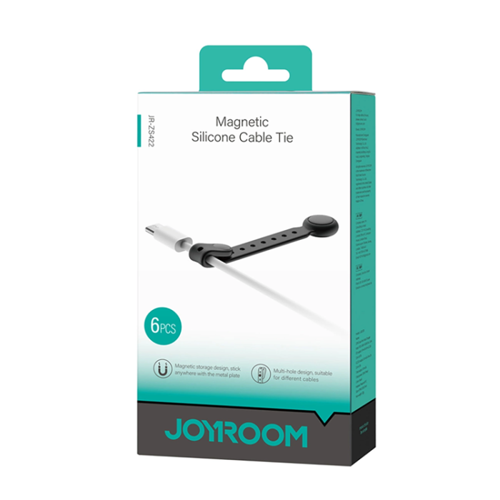 Joyroom - [6-Pack] Joyroom Silikon Magnetiska Kabelband - Svart