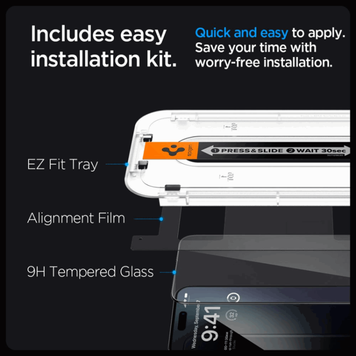 Spigen - [2-Pack] Spigen iPhone 15 Pro Max Härdat Glas Skärmskydd 'EZ' Fit