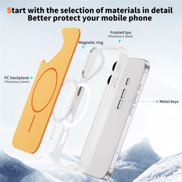 A-One Brand - iPhone 17 Mobilskal MagSafe Skin Touch TPU PC - Orange